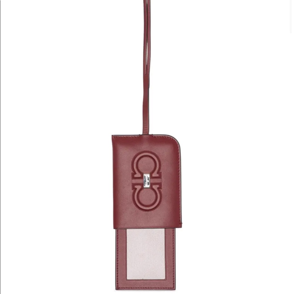 NWT Salvatore Ferragamo Firenze Logo Leather Luggage Tag